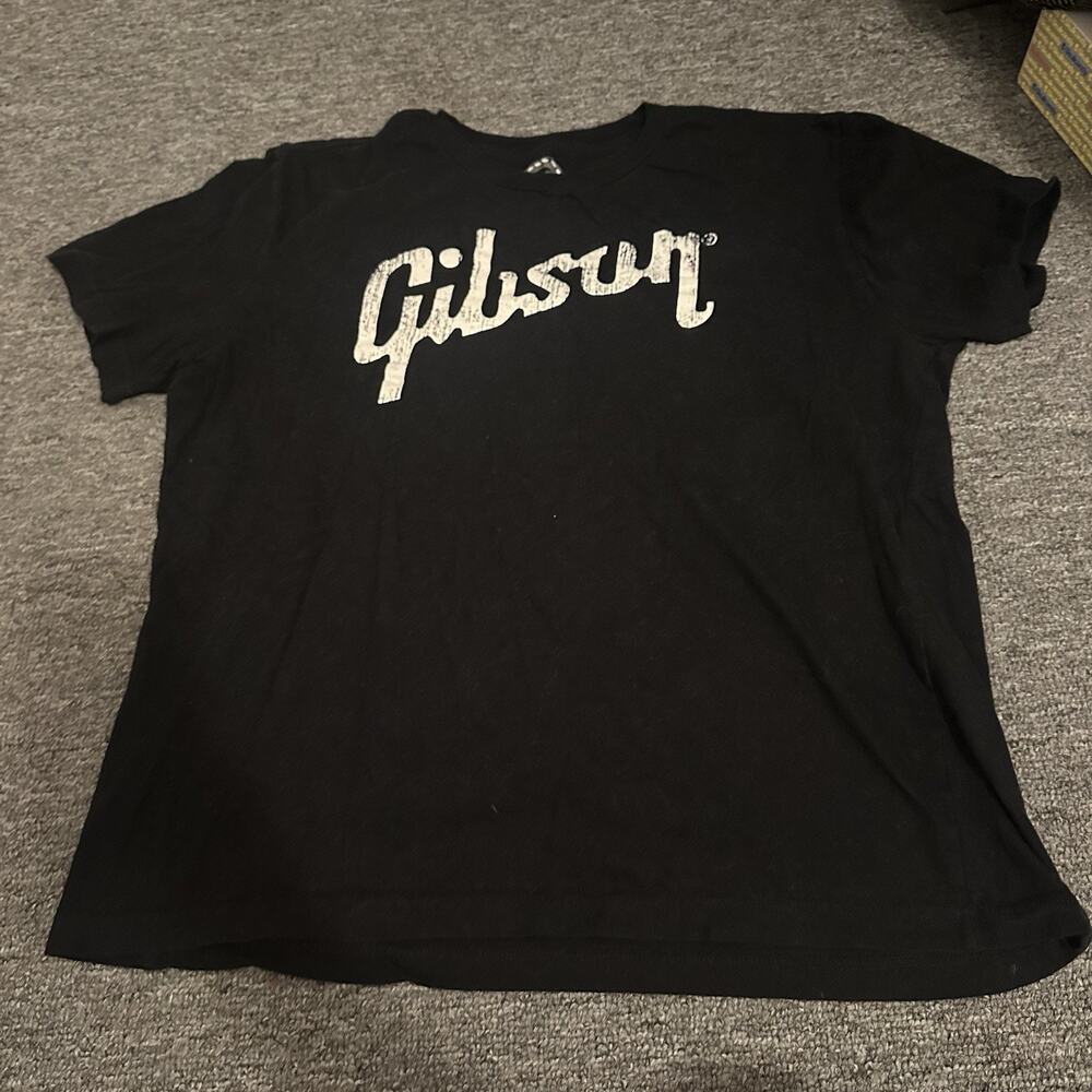 GIBSON T-Shirt Les Paul Guitar Punk Rock Heavy Metal Band SIZE XL